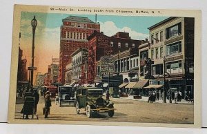 Buffalo NY Main St Looking South from Chippewa Postcard G8