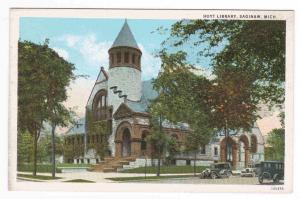 Hoyt Library Saginaw Michigan 1920s postcard