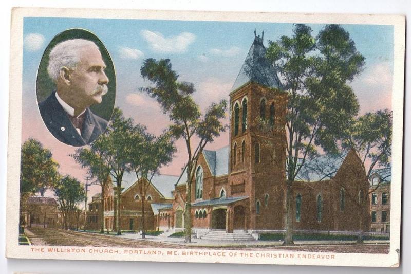 Portland ME Postcard Williston Church Christian Endeavor 