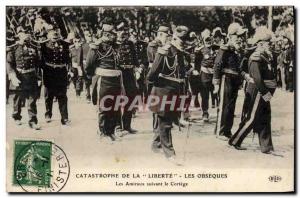 Old Postcard Boat national Funerals of victims of the disaster of Toulon Libe...