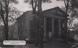 Postcard Spalding Memorial Library Athens PA