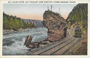Giant Rock and Trolley Line Through the Gorge Niagara Falls New York