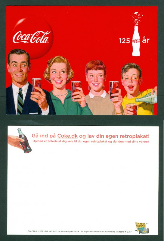 Denmark. Postcard. 2017 Coca Cola 125 Year. Family