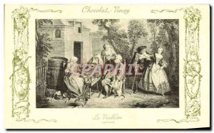 Postcard Old Advertisement Fancy Chocolate Vinay The old Lancret