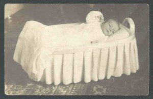 Ca 1909 RPPC* Bassinet W/Baby See Her Story On Back Posted Stamp Missing