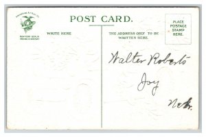 Unsigned Ellen Clapsaddle Gold Auto Full of Mistletoe Christmas Postcard