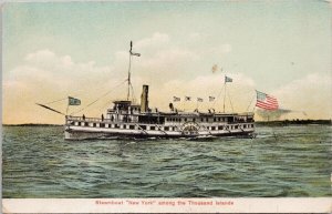 Steamboat 'New York' Thousand Islands c1907 Van Hornesville Cancel Postcard H29