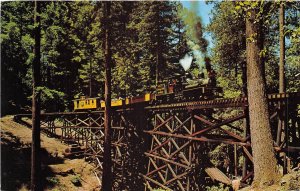 US4 US CA Spring Canyon high Trestle Roaring camp railroad steam locomotive