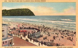 Vintage Postcard The Trail's End and Tillamook Head Seaside Beach Oregon OR