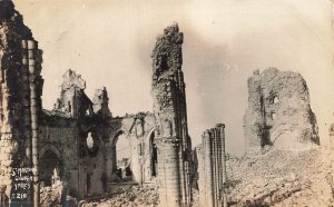 WW1 St. Martin's Church Ruins Ypres Belgium-Real Photo Postcard
