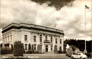 Vtg Postcard RPPC 1940s - Mason County Court House Shelton WA Washington Unused