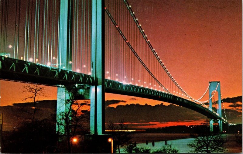 Verrazana Narrows Bridge Suspension Staten Island New York CIty NYC NY Postcard  