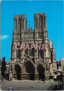 Modern Postcard Reims (Marne) Champagne Colors and Light The Cathedral of Fra...