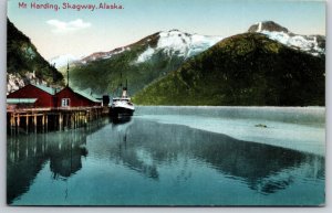 Boat at Dock Mount Harding Skagway Alaska AK UNP Unused DB Postcard E14