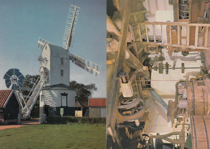 Saxstead Mill Windmill Roundhouse 2x Postcard s