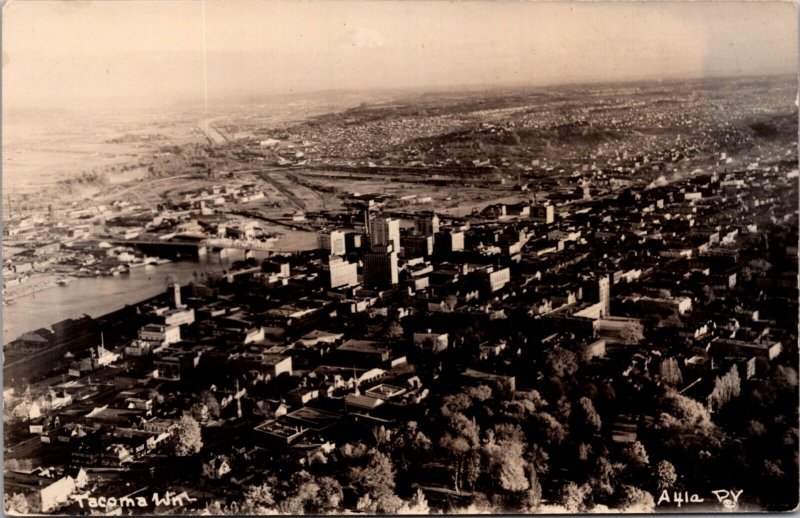 Real Photo Postcard Aerial View of Tacoma, Washington