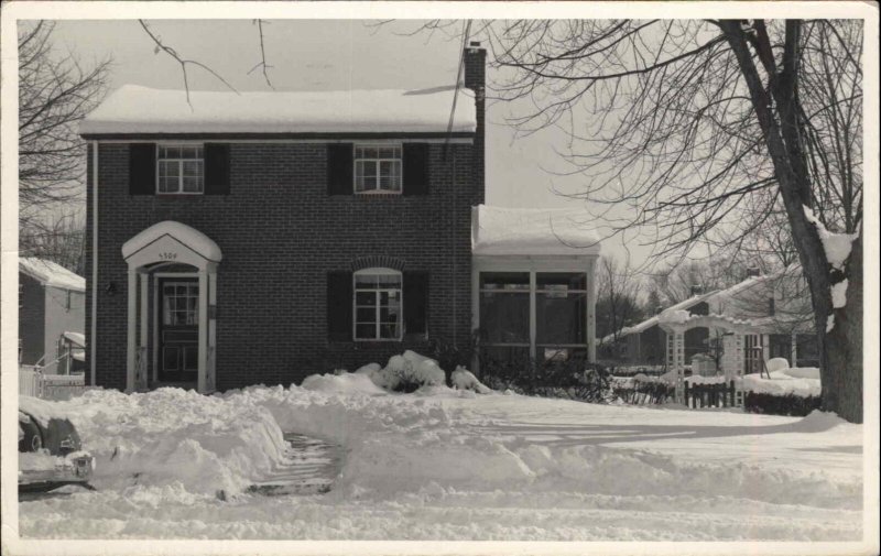 Home in Winter Silver Spring Maryland MD Cancel Real Photo Postcard