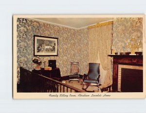 Postcard The Sitting Room Abraham Lincoln's Home Springfield Illinois USA