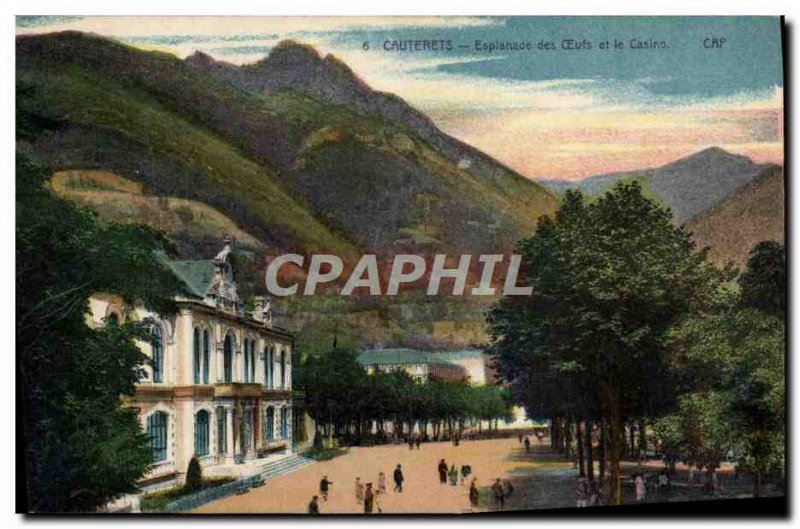 Old Postcard Cauterets Esplanade of Eggs and Casino