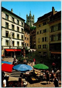 Postcard - Place de la Palud and the Fountain of Justice - Lausanne, Switzerland