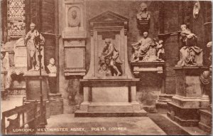 Vtg Poets Corner Westminster Abbey London England UK Postcard