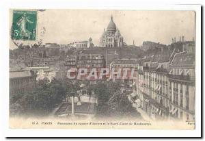 Paris (19th) Old Postcard Panorama of the square d & # 39Anvers and Sacre Coeur