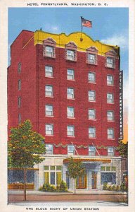 Hotel Pennsylvania Washington DC linen postcard