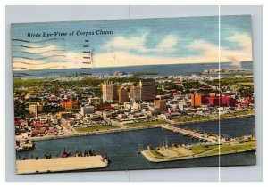 Vintage 1956 Postcard Aerial View of Harbor Boardwalk Corpus Christi Texas