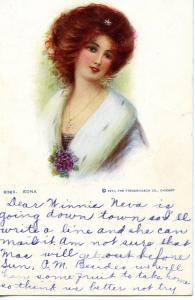 Edna  -  Artist Signed: Unsigned Alfred Dewey?