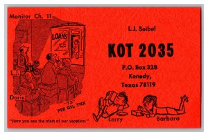 Postcard QSL Radio Card From Kenedy Texas KOT 2035