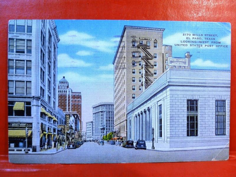 Postcard TX El Paso 2170 Mills Street Looking West