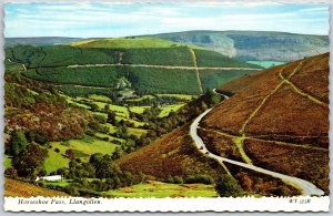 Horseshoe Pass Llangollen Wales Mountain Roadways Scenic View Postcard