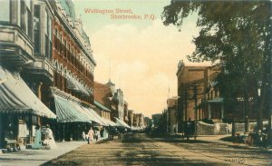 Sherbrooke Quebec Canada Wellington Street Litho Postcard Unused Valentine & Son