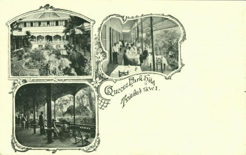 Trinidad B.W.I., Queen's Park Hotel (1899) Litho Multiview Postcard 