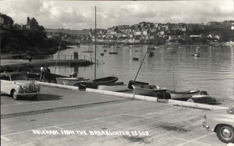 Vintage RPPC Brixham Devon View from the Breakwater Real Photo