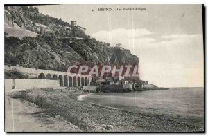 Old Postcard Menton Rochers Rouges