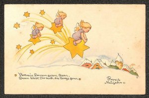 CHRISTMAS & NEW YEAR HOLIDAY ANGELS GERMANY LAUTERBORN POSTCARD 1940 PD