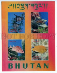 501426 BHUTAN 1969 year FISHES Souvenir sheet 3-D Lenticular