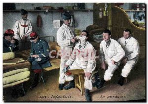 Old Postcard Army Infantry The barber Hairdresser