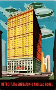 1950s The Sheraton Cadillac Hotel Detroit Michigan Postcard