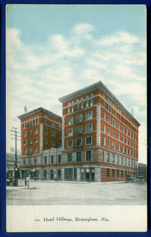 Birmingham, Alabama al Hotel Hillman unposted postcard