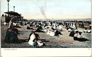 c1905 REVERE BEACH MASSACHUSETTS ELEGANT LADIES BEACH DRESSES POSTCARD 39-193