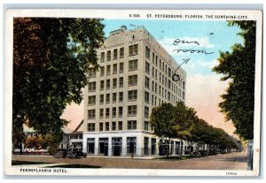 1929 Pennsylvania Hotel Classic Cars Road St Petersburg  Florida Posted Postcard