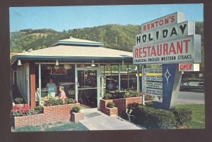 GATLINBURG TENNESSEE BENTON'S HOLIDAY RESTAURANT VINTAGE ADVERTISING POSTCARD