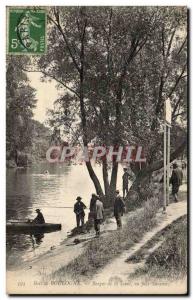 Old Postcard Bois de Boulogne Banks of the Seine opposite Suresnes