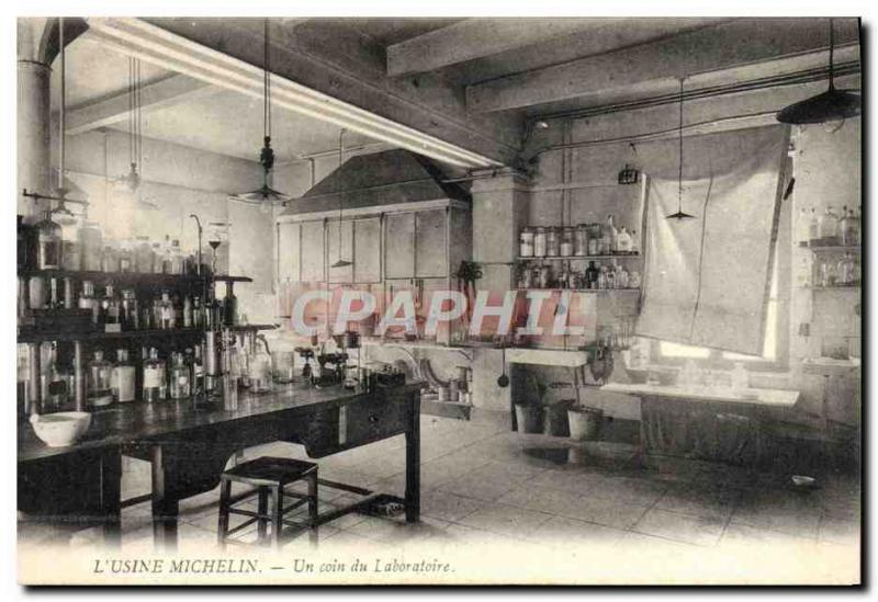 Postcard Old Automobile Factory Michelin Clermont Ferrand A corner of the lab...