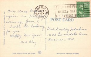 Vintage Postcard 1947 World War Memorial and Plaza Indianapolis Indiana Dewolf 