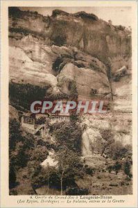 Old Post Grotte du Grand Roc card Laugerie Lower Les Eyzies Dordogne La Falai...