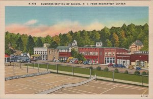 Postcard Business Section Saluda NC from Recreation Center
