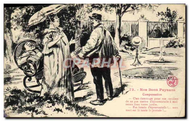 Old Postcard Our good peasants Compensation Factor